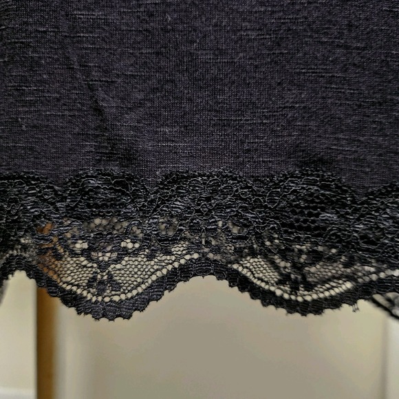 Lane Bryant Black Lace Trim Long Sleeve Top Sz 18/20 Y2K Witchy Dark Romantic - Picture 5 of 8